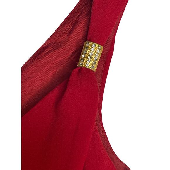 VTG Rampage Red Mini Tiered Ruffled Cocktail Party Dress Women's Size 3 - Picture 4 of 6